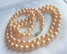 Vintage 34 inch Single Strand Pearl Necklace