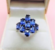 Sterling Silver 3ct Sapphire Ring New with Gift Pouch