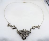 Vintage Silver Marcasite Necklace