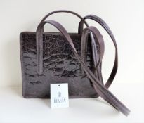 Italian Designer Francesco Biasial Brown Calf Leather Handbag NEW