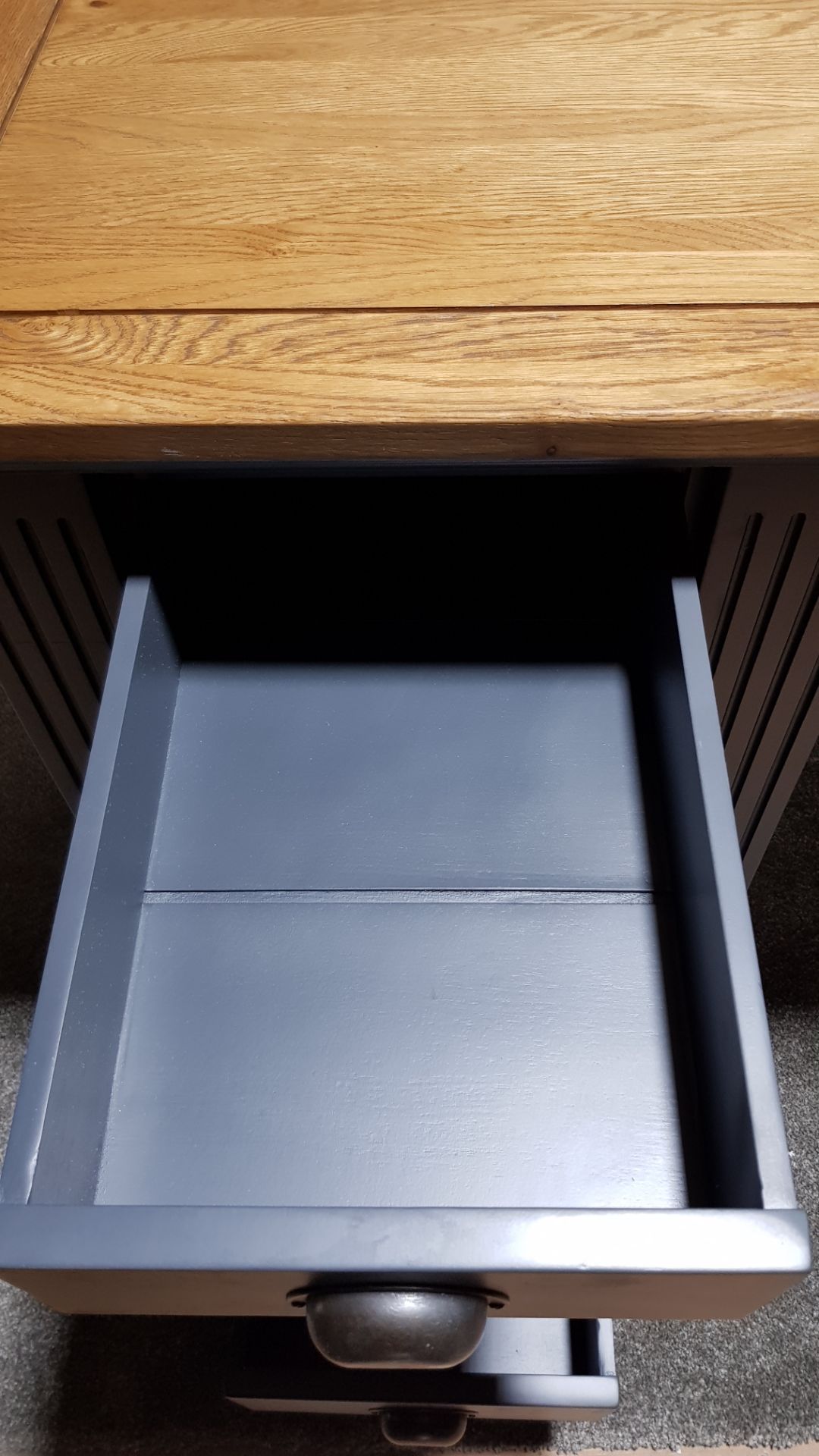 (12/Mez) RRP £549.99. Highgate Rustic Solid Oak And Painted Desk. Dimensions: (H82x W145x D60cm).... - Image 21 of 25