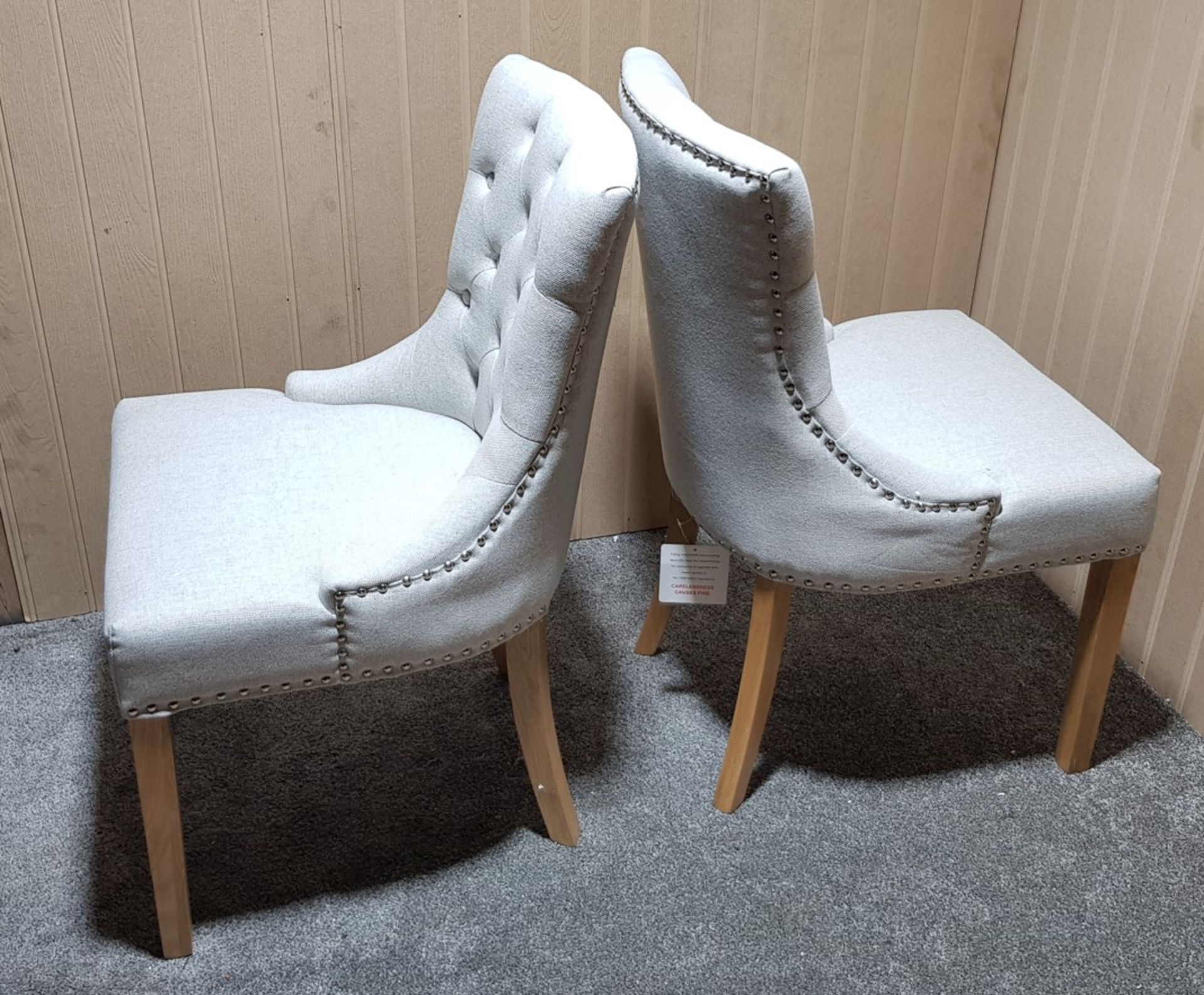 (24/Mez) Lot RRP £190. 2x Viven Button Back Chair In Cream Fabric RRP £95 Each. Dimensions: (H90x... - Image 7 of 13