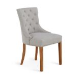 (24/Mez) Lot RRP £190. 2x Viven Button Back Chair In Cream Fabric RRP £95 Each. Dimensions: (H90x...
