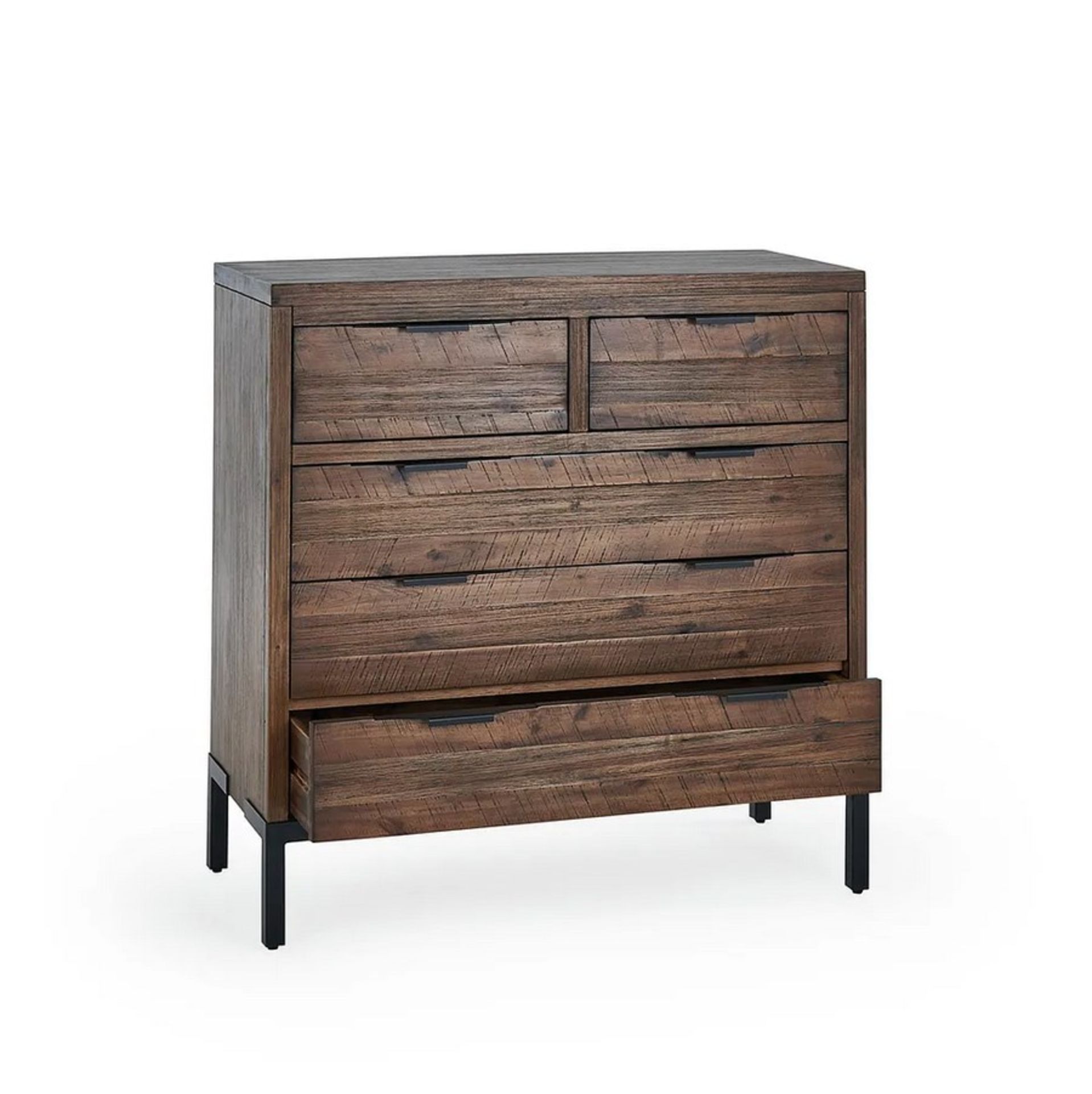 (15/Mez) RRP £479.99. Detroit Solid Hardwood And Metal 5 Drawer Chest. Dimensions: (H98x W98x D43... - Image 4 of 21