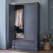 (6/Mez) RRP £799.99. Highgate Rustic Oak And Painted Double Wardrobe. Dimensions: (H193x W110x D6...