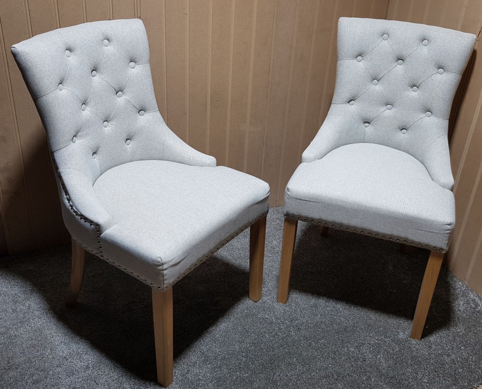 (24/Mez) Lot RRP £190. 2x Viven Button Back Chair In Cream Fabric RRP £95 Each. Dimensions: (H90x... - Image 5 of 13