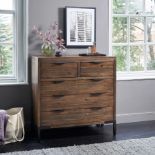 (15/Mez) RRP £479.99. Detroit Solid Hardwood And Metal 5 Drawer Chest. Dimensions: (H98x W98x D43...