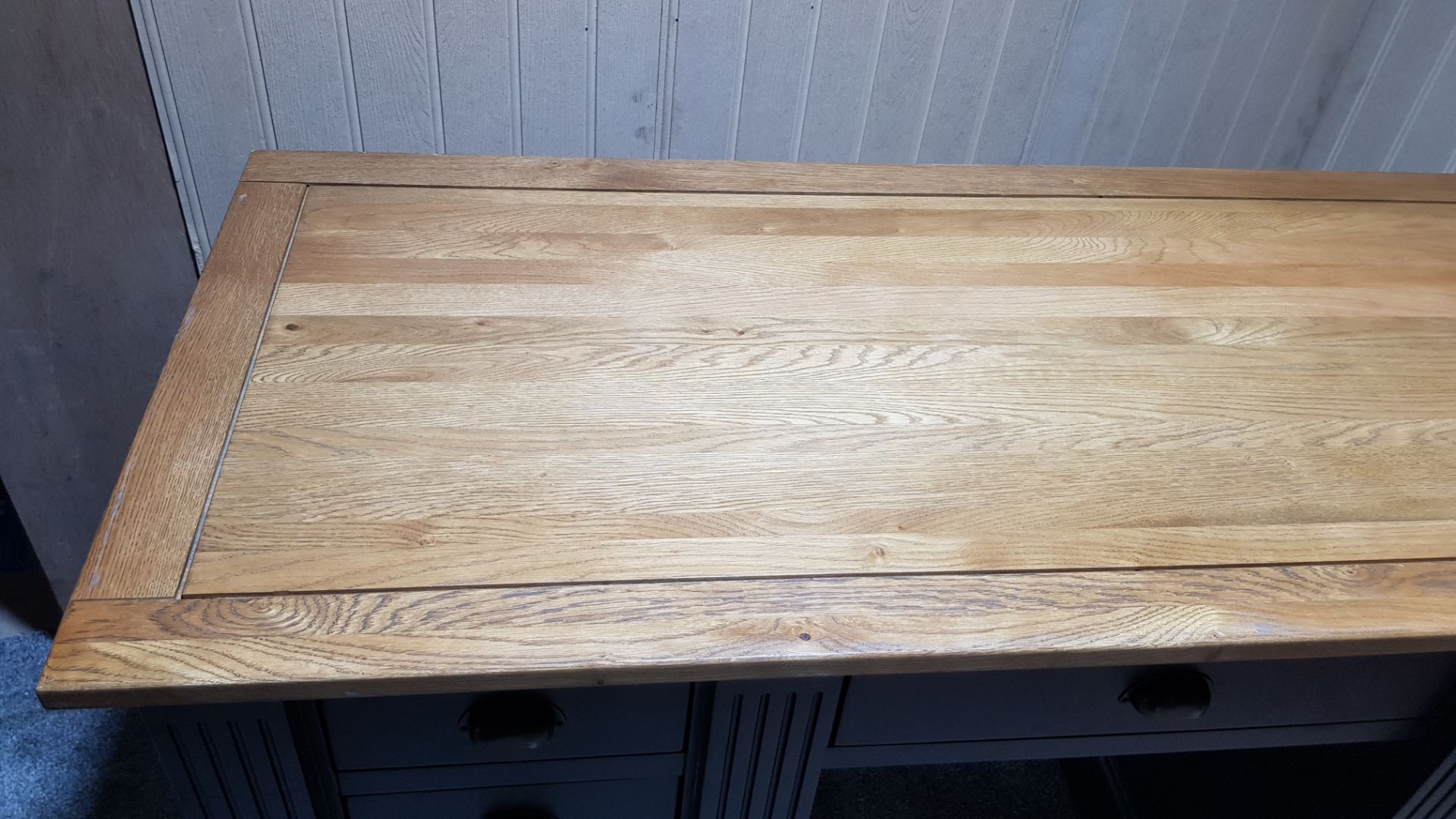 (12/Mez) RRP £549.99. Highgate Rustic Solid Oak And Painted Desk. Dimensions: (H82x W145x D60cm).... - Image 8 of 25