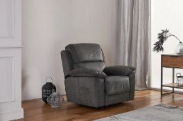 (1/Mez) RRP £1049.99. Goodwood Electric Riser Recliner Plush Charcoal Fabric. (Unit Appears To Fu...
