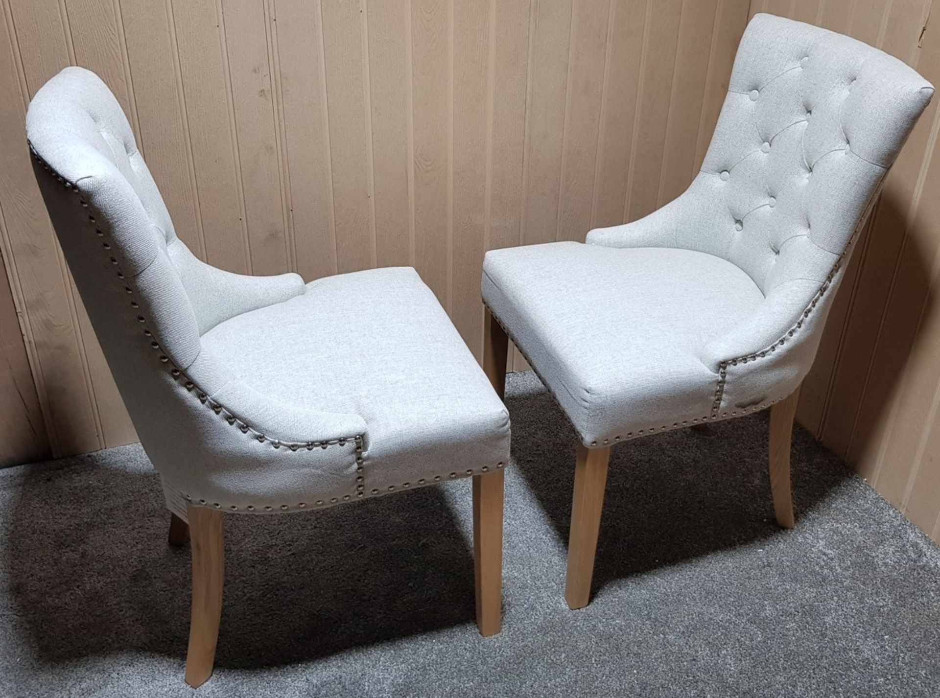 (24/Mez) Lot RRP £190. 2x Viven Button Back Chair In Cream Fabric RRP £95 Each. Dimensions: (H90x... - Image 6 of 13