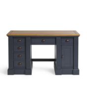 (12/Mez) RRP £549.99. Highgate Rustic Solid Oak And Painted Desk. Dimensions: (H82x W145x D60cm)....