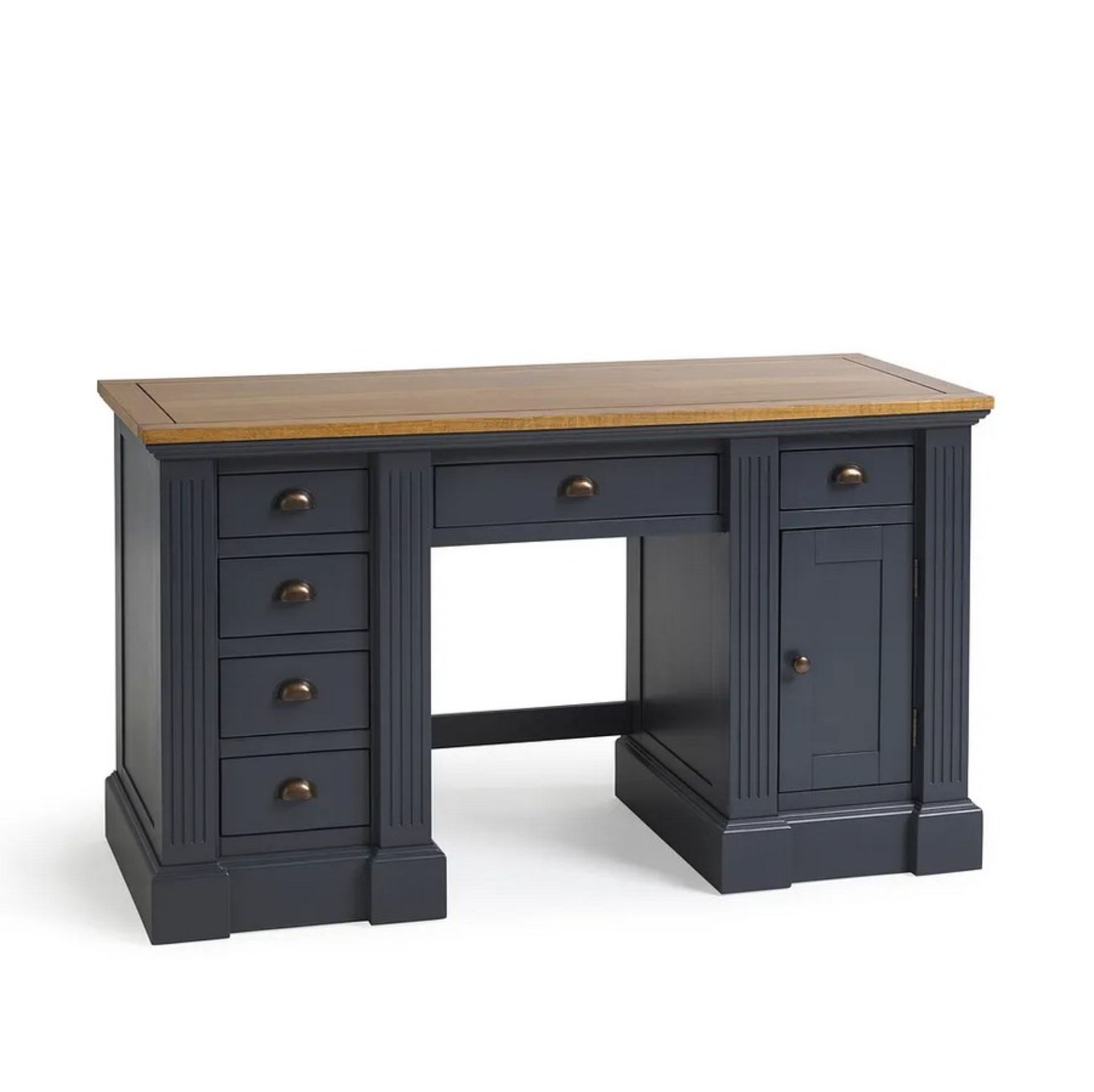 (12/Mez) RRP £549.99. Highgate Rustic Solid Oak And Painted Desk. Dimensions: (H82x W145x D60cm).... - Image 2 of 25