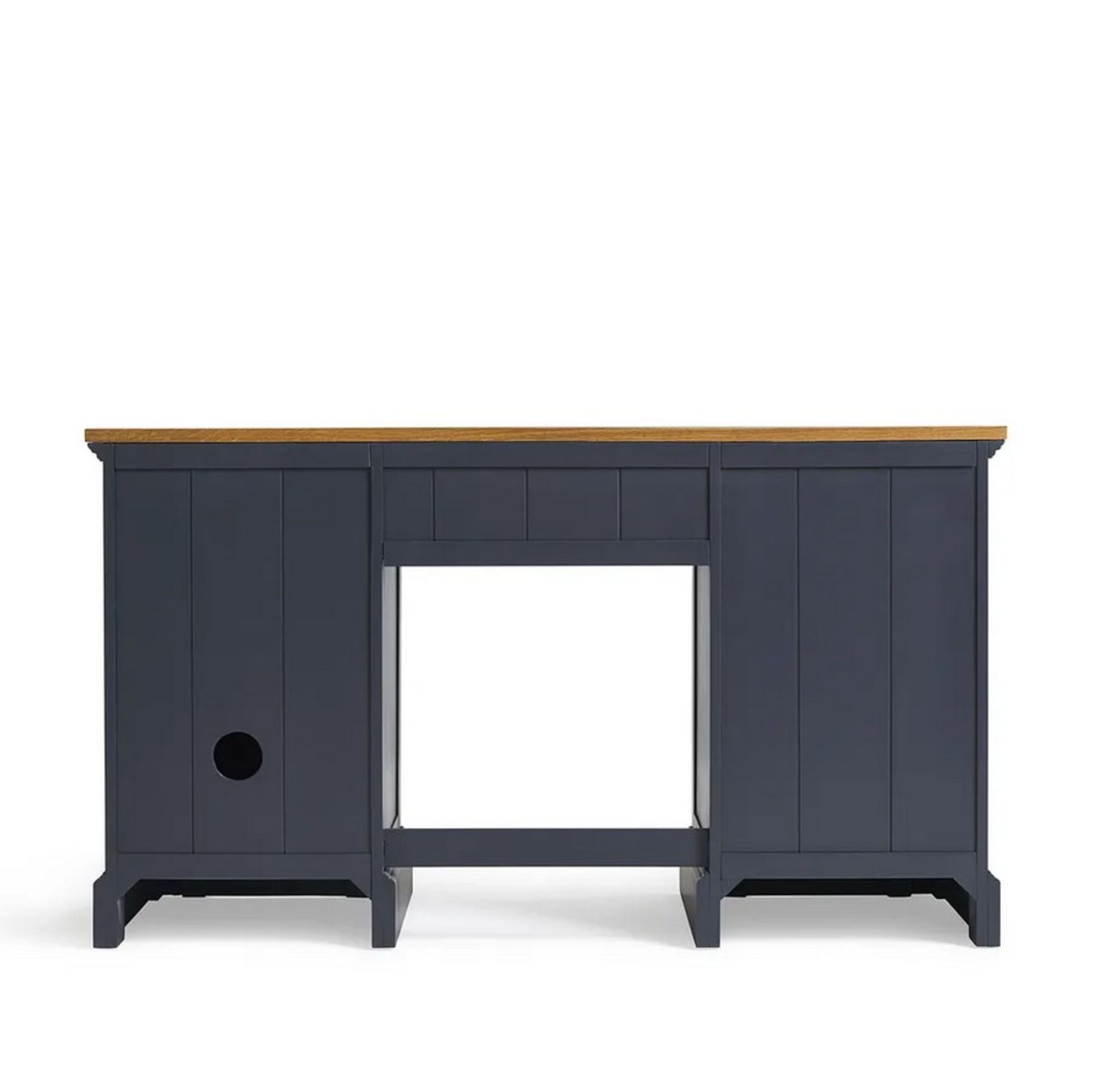 (12/Mez) RRP £549.99. Highgate Rustic Solid Oak And Painted Desk. Dimensions: (H82x W145x D60cm).... - Image 4 of 25
