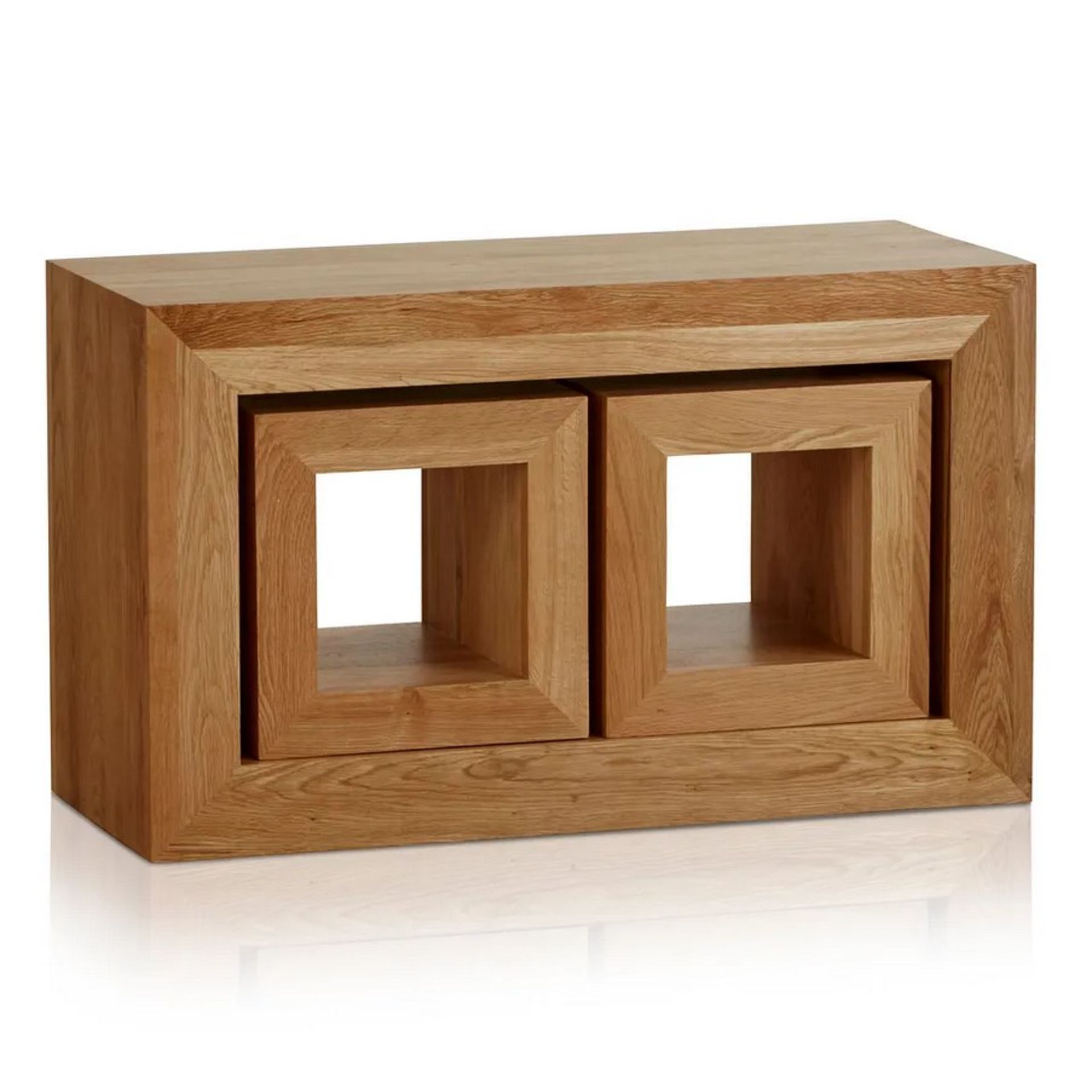 (23/Mez) RRP £299.99. Oakdale Natural Solid Oak Nest Of Tables. Dimensions: (H48x W81x D32cm). (A... - Image 3 of 13