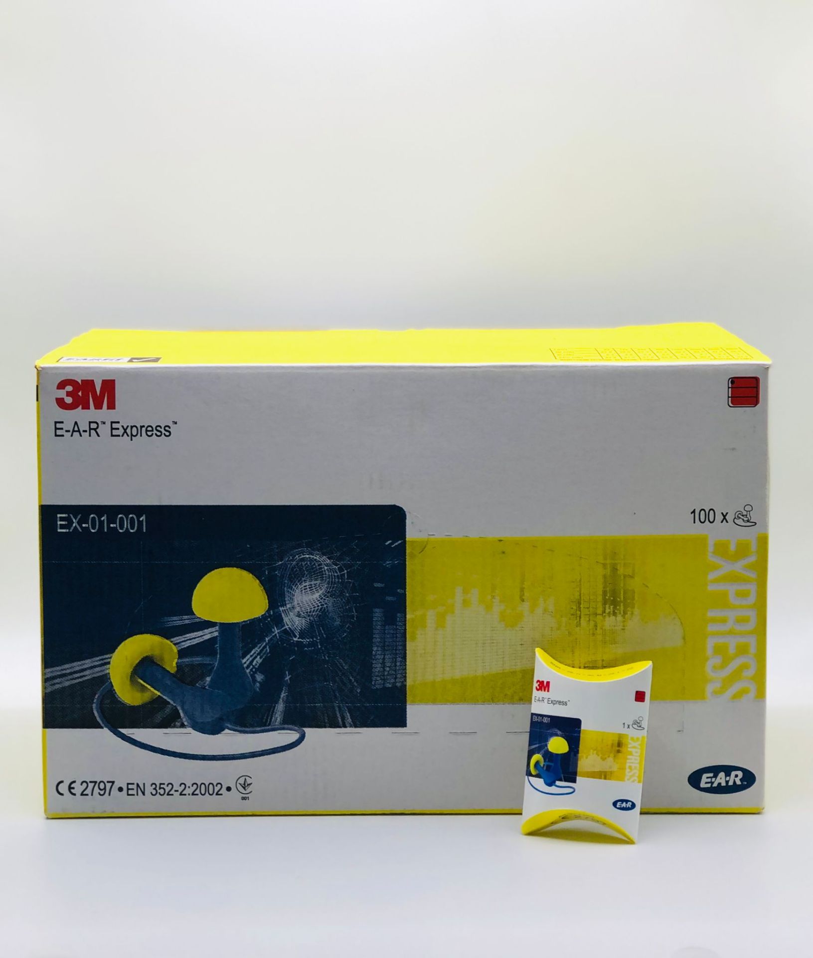 Box of 100 Pairs of 3M Ear Plugs EX-01-001 Work Safety Equipment RRP£95.99 - Image 2 of 2