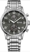 Hugo Boss Men's Black Aeroliner Multi-Functional Chronograph Watch 1513181 Hugo Boss Men's