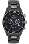 Emporio Armani AR1421 Men's Black Ceramica Chronograph Watch