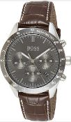 Hugo Boss 1513598 Men's Talent Brown Leather Strap Chronograph Watch