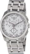 Tissot Men's Couturier 41Mm Steel Bracelet & Case Quartz White Dial Chrono Watch T035.617.11.031....