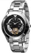 Emporio Armani AR4642 Men's Silver Bracelet Meccanico Designer Watch