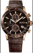 Hugo Boss 1513392 Men's Rafale Brown Leather Strap Chronograph Watch
