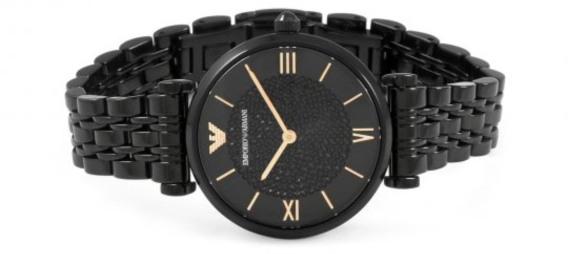 Emporio Armani AR11245 Ladies Black Dial Black Bracelet Quartz Chronograph Watch - Image 7 of 9