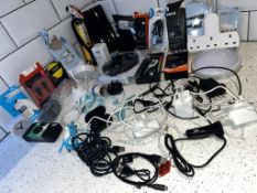 Domestic Electrical items - Lose USB Cables, CD Player, Camera, Clock, Memory Card, Black Oral-B...