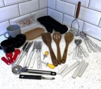 New Domestic Homeware - Cutlery, Ice Cream Scoop, Mug, Oven Glove, Masher, Pealer and Corn Pins e...