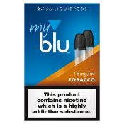 60 x 5 Twin packs 18mg Vape Myblu Liquid pods Tobacco (300 packs) RRP 5.99 per twin pack