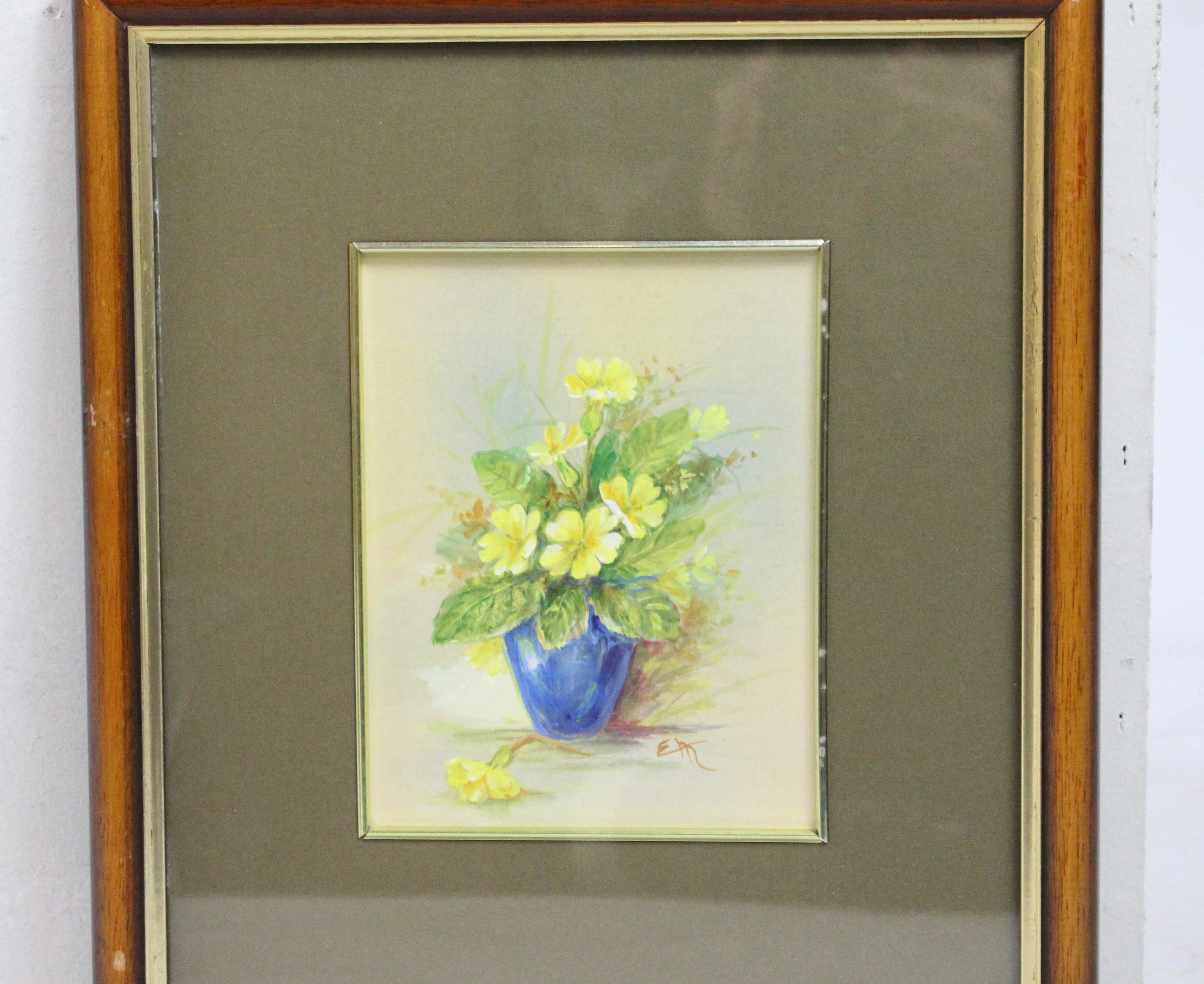 Pair of Water & Gouache Still Life Flowers Framed - Image 3 of 7