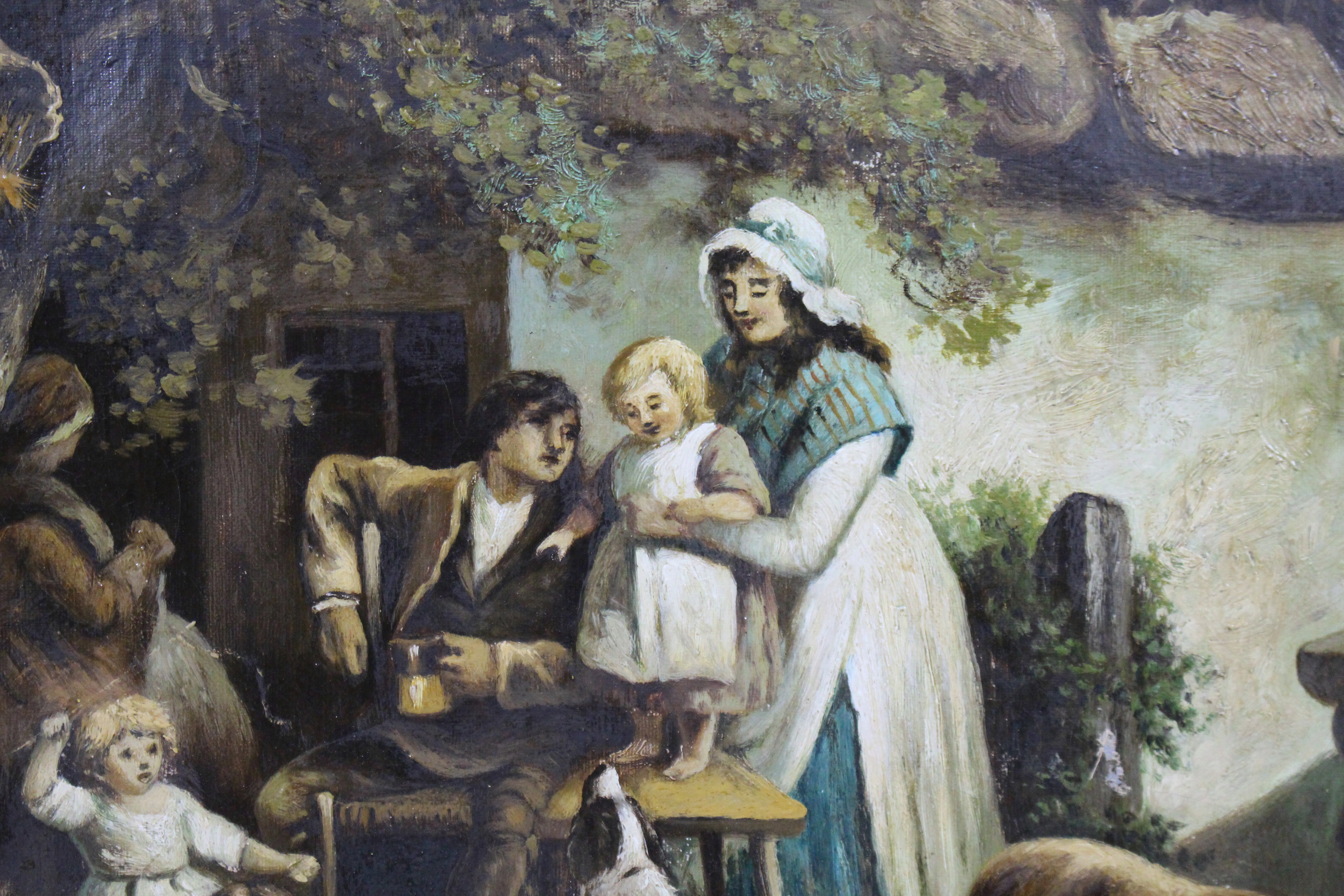 Early 19th c. Country Genre Scene Oil on Canvas - Image 3 of 10