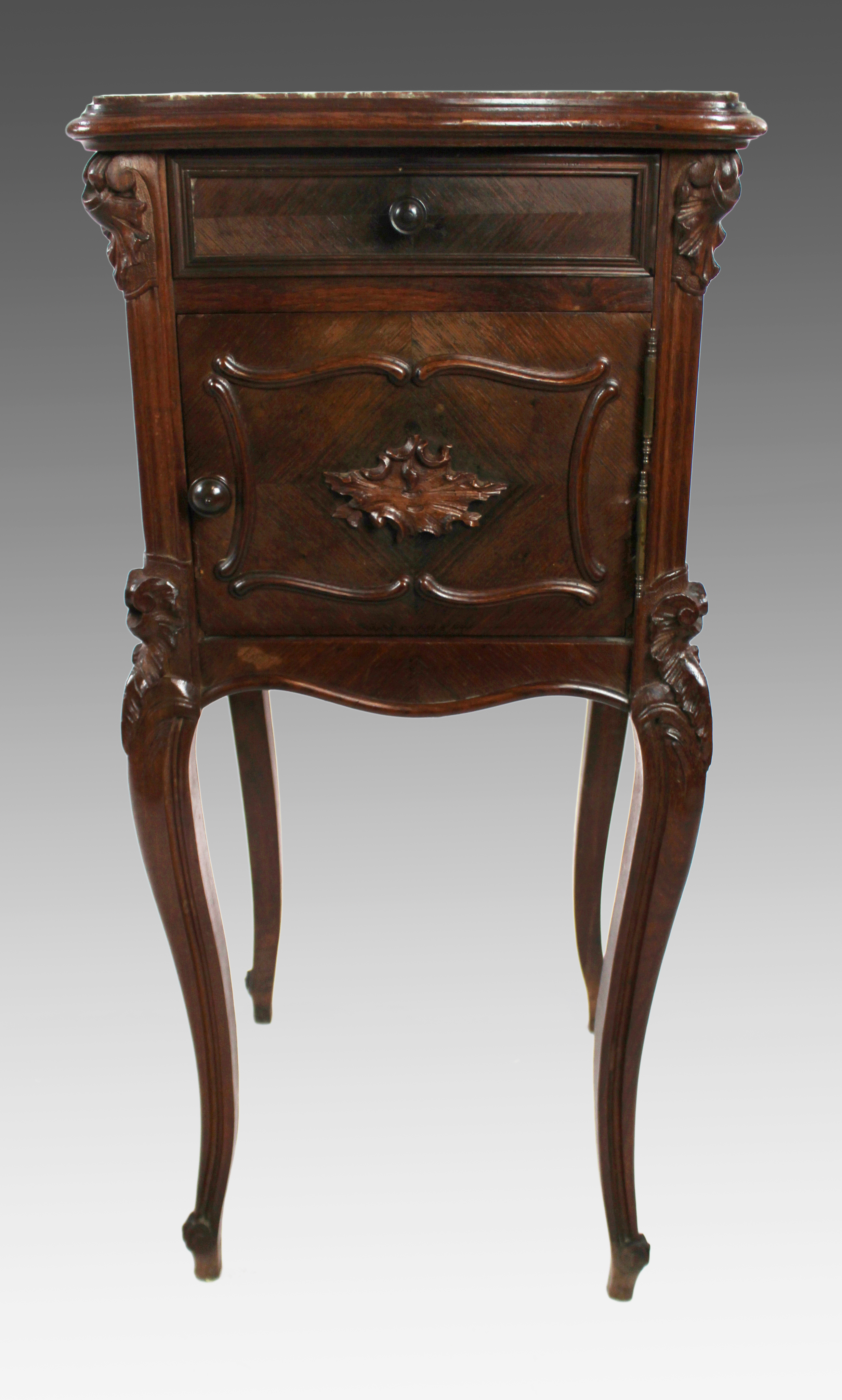 19th c. French Marble Topped Pot Cupboard - Image 3 of 7
