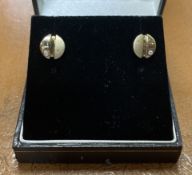 9ct Gold Diamond Circular Ear Studs