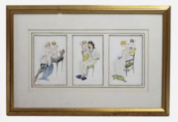 Triptych Paris Postcards Framed Modele depose R & Cie