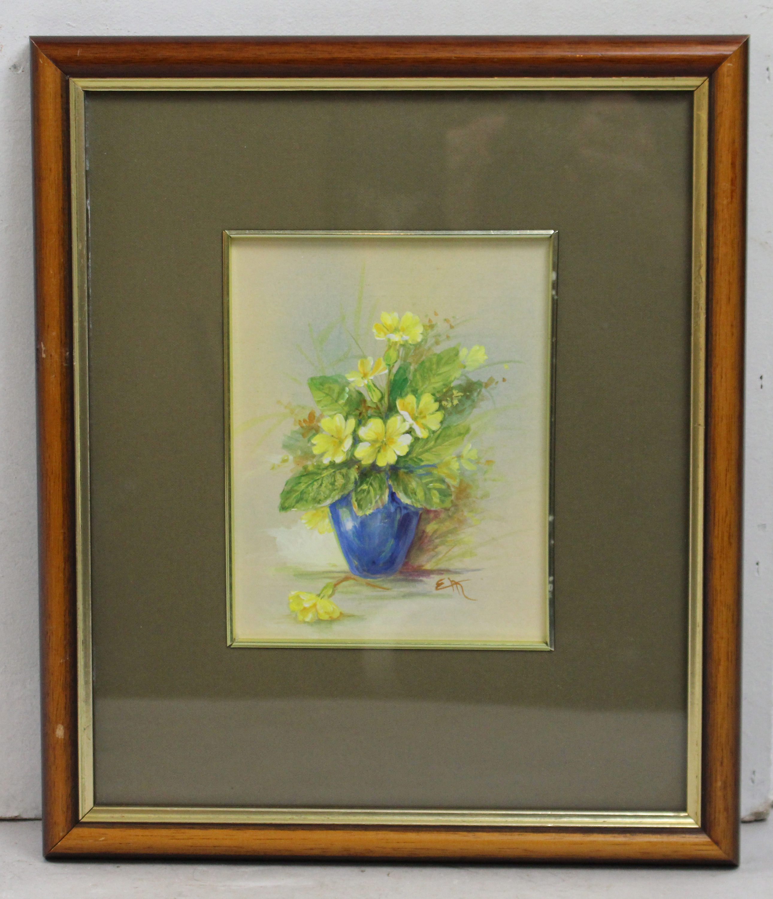 Pair of Water & Gouache Still Life Flowers Framed - Image 2 of 7