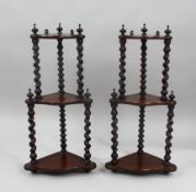 Pair of Antique Wall Hanging Corner Whatnots
