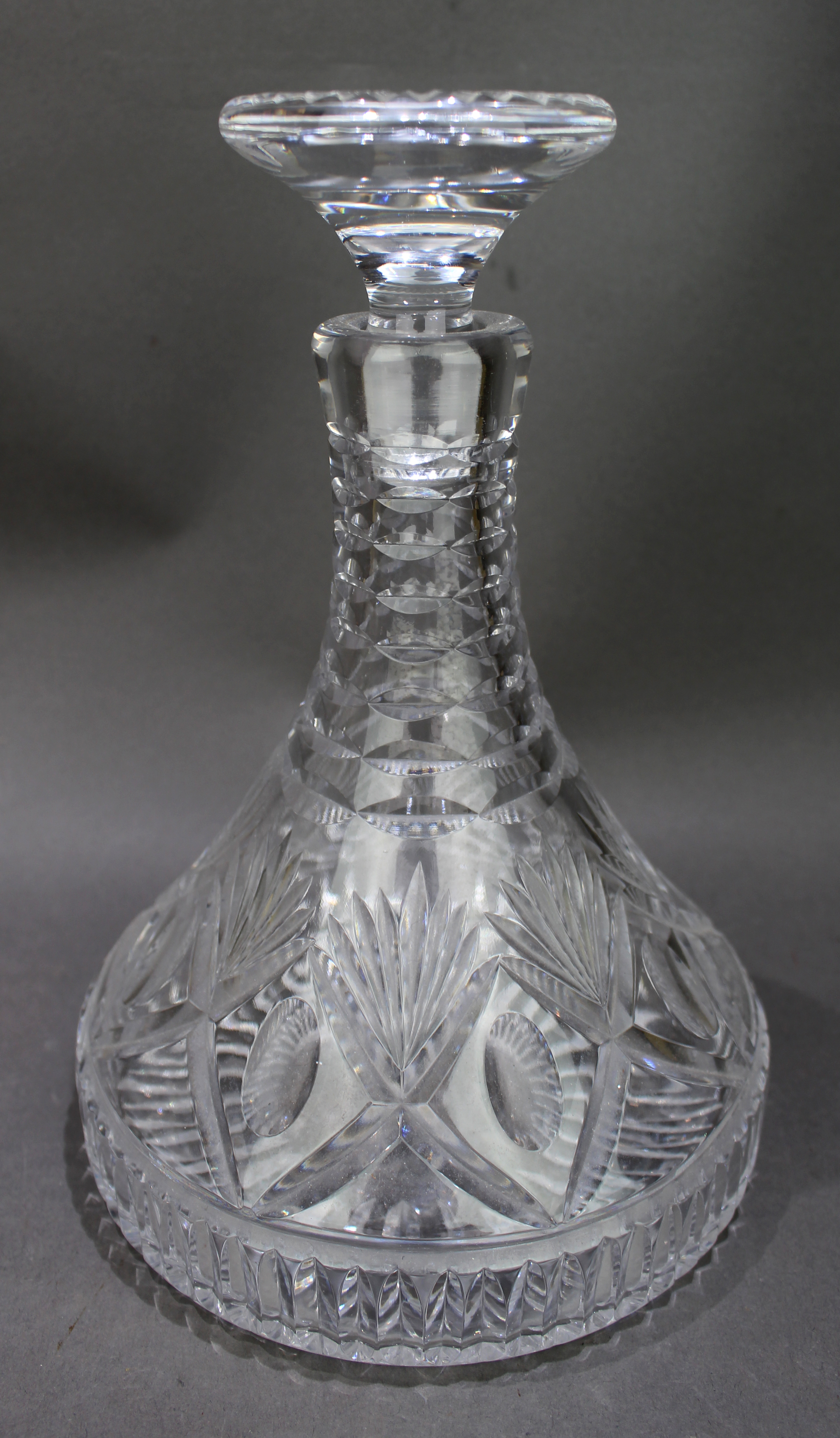 Vintage Cut Glass Ship's Decanter