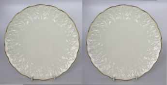 Pair of Royal Worcester Fern Leaf Plates