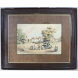 Hadley Royal Grammar School"" Delicate Signed Watercolour 1846