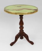Vintage Tripod Table with Simulated Onyx Top