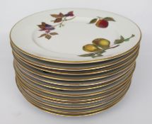 Set of 12 Royal Worcester Evesham 8 1/4 inch Tea/Side Plates