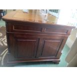 Italian Mahogany Leather Topped Partners Desk