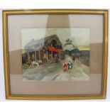 Soviet Town Oil on Board Signed C.Kazarine