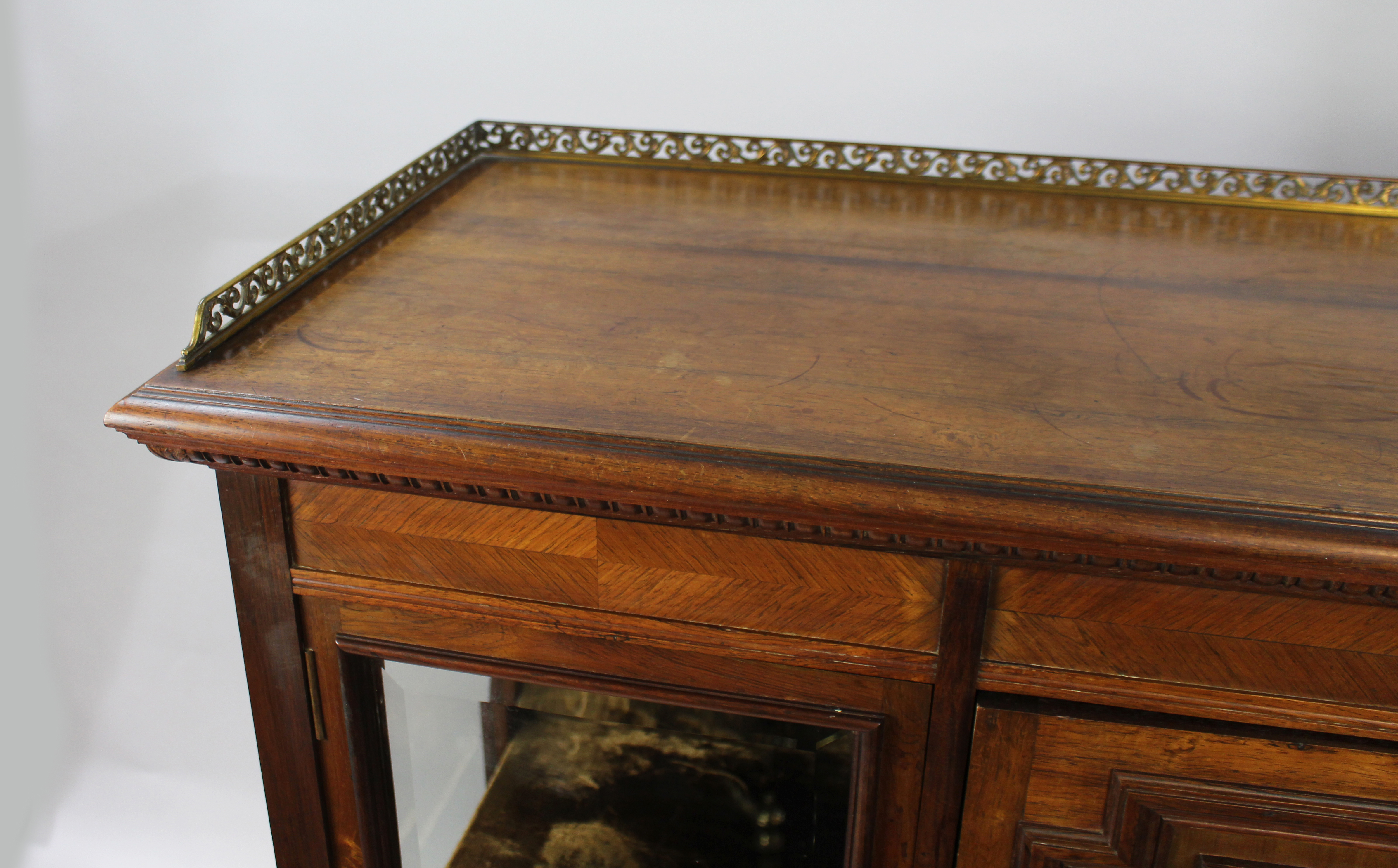 Late Victorian Inlaid Rosewood Display Cabinet - Image 3 of 7