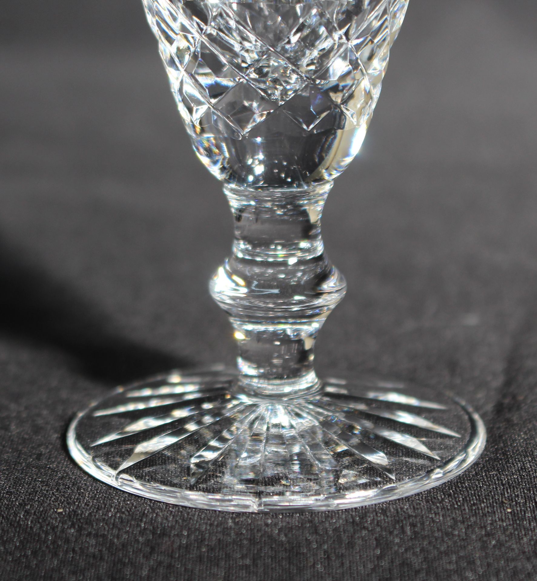 Set of 6 Vintage Waterford Cut Crystal Knopped Sherry Glasses - Image 4 of 6