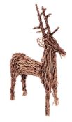 Ginormous Basketweave Wicker Reindeer