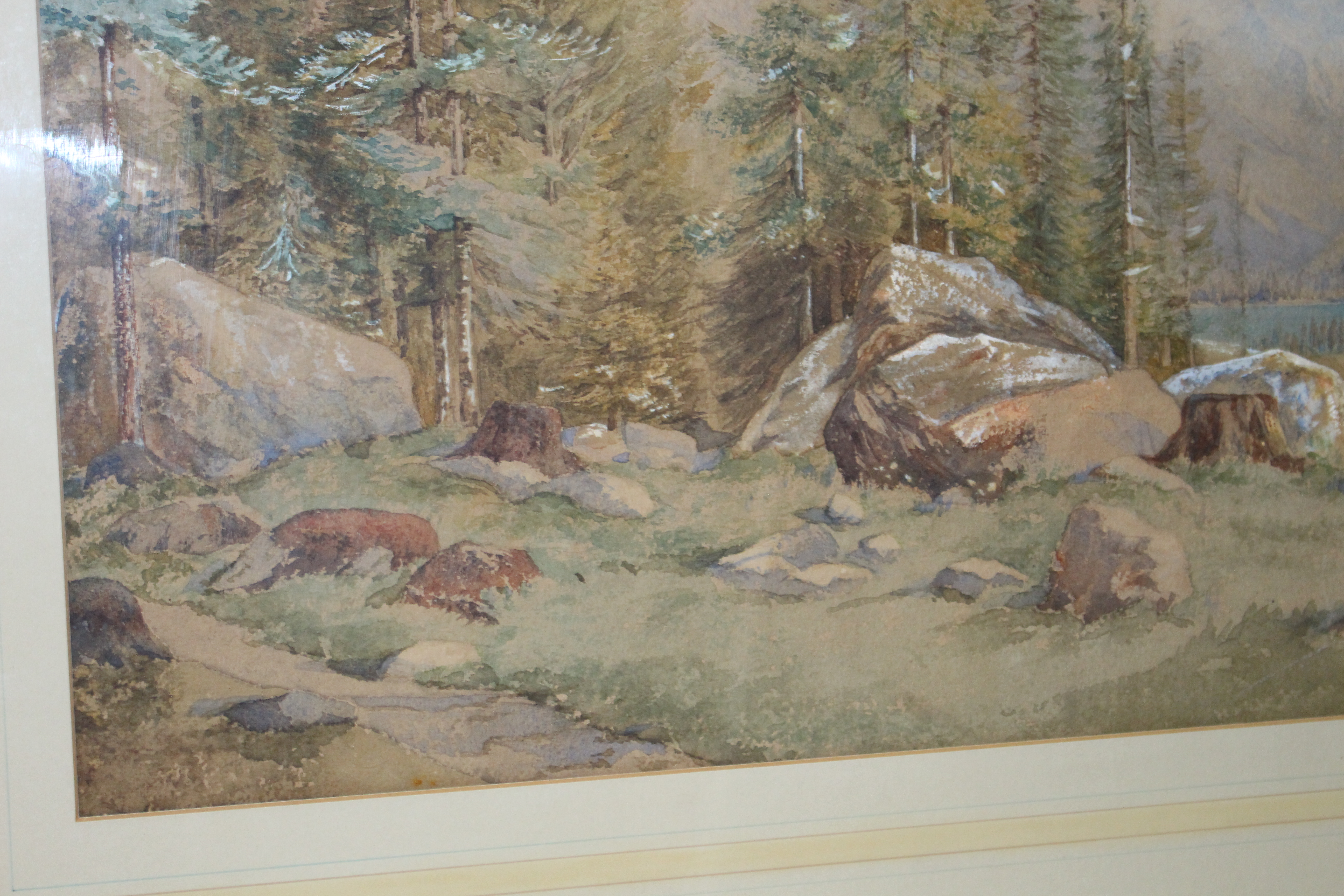 19th c. North American Landscape Watercolour - Image 4 of 7