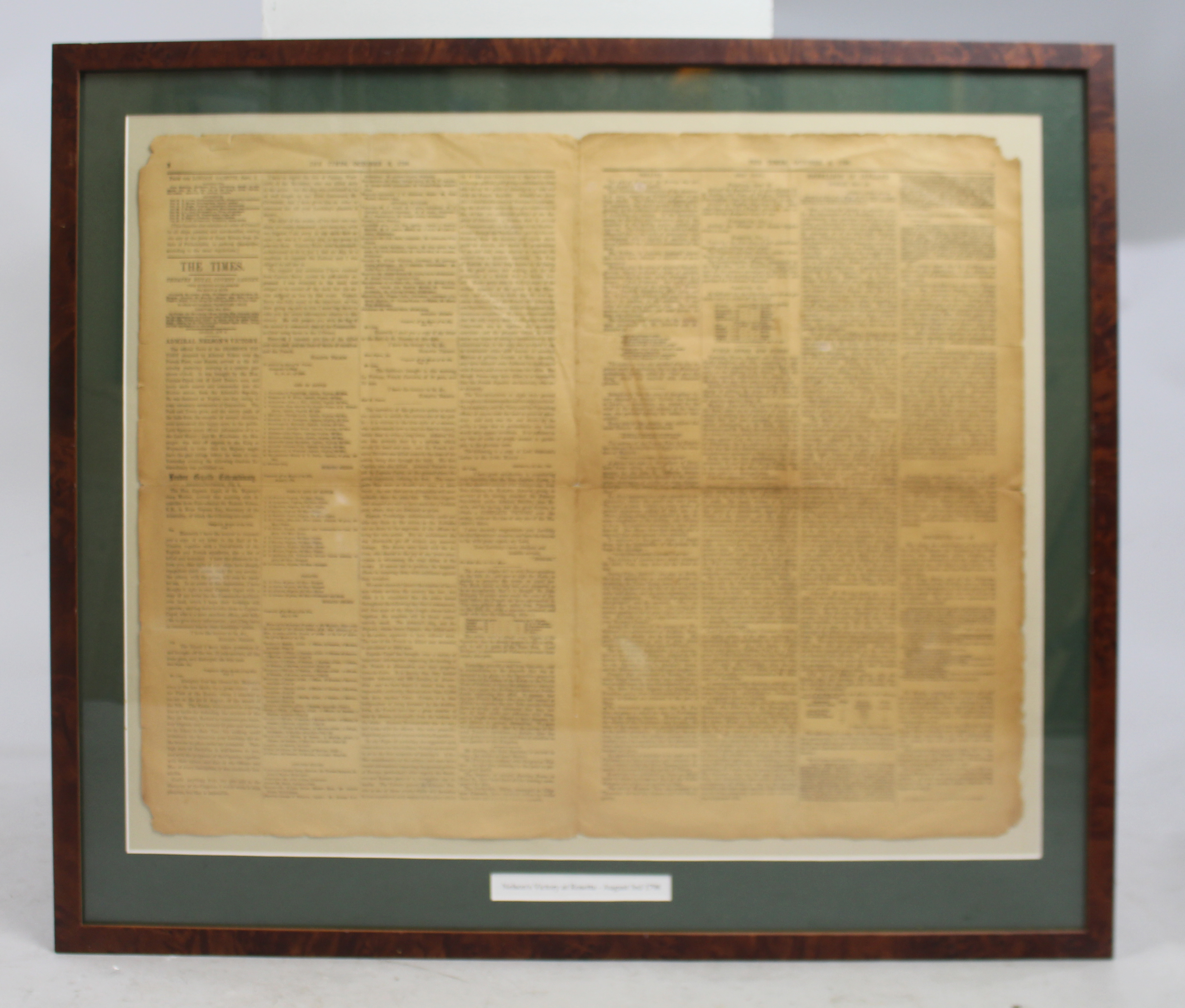 Nelson's Victory at Rosetta"" The Times 1798 Framed