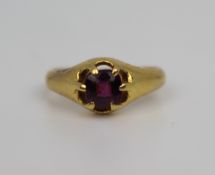 Garnet Yellow Gold Ring