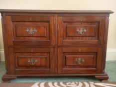 Italian Mahogany Four Drawer Filing Cabinet